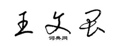 梁錦英王文畏草書個性簽名怎么寫