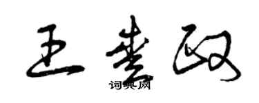 曾慶福王愛政草書個性簽名怎么寫
