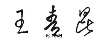 駱恆光王青昆草書個性簽名怎么寫