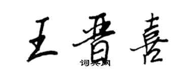 王正良王晉喜行書個性簽名怎么寫
