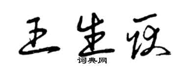 曾慶福王生耿草書個性簽名怎么寫