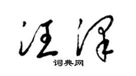 梁錦英汪澤草書個性簽名怎么寫