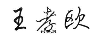 駱恆光王孝歐行書個性簽名怎么寫