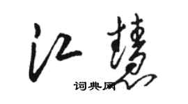 駱恆光江慧草書個性簽名怎么寫