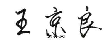 駱恆光王京良行書個性簽名怎么寫