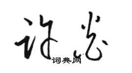 駱恆光許炎草書個性簽名怎么寫