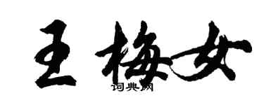 胡問遂王梅女行書個性簽名怎么寫