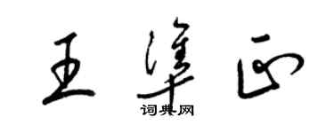 梁錦英王準正草書個性簽名怎么寫