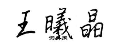王正良王曦晶行書個性簽名怎么寫