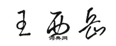 駱恆光王西嶽草書個性簽名怎么寫