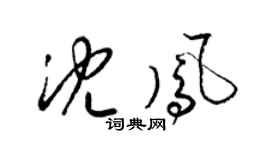 梁錦英沈鳳草書個性簽名怎么寫