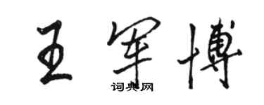 駱恆光王軍博行書個性簽名怎么寫