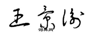 曾慶福王景衡草書個性簽名怎么寫