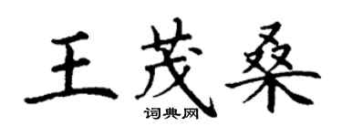 丁謙王茂桑楷書個性簽名怎么寫