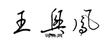 梁錦英王興鳳草書個性簽名怎么寫