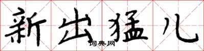 周炳元新出猛兒楷書怎么寫