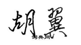 駱恆光胡翼行書個性簽名怎么寫