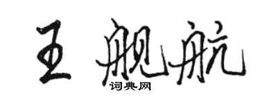 駱恆光王艦航行書個性簽名怎么寫