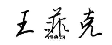 王正良王菲克行書個性簽名怎么寫