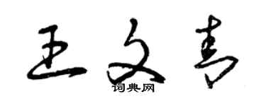 曾慶福王文青草書個性簽名怎么寫