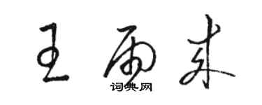 駱恆光王雨來草書個性簽名怎么寫