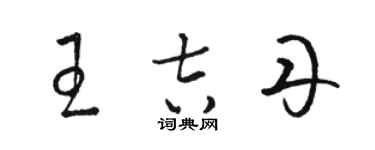 駱恆光王吉丹草書個性簽名怎么寫