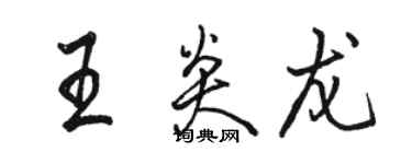 駱恆光王炎龍行書個性簽名怎么寫