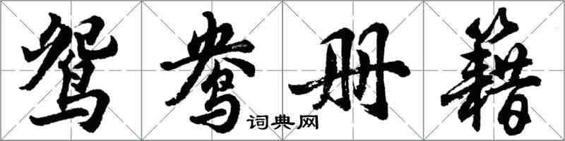 胡問遂鴛鴦冊籍行書怎么寫