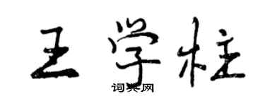 曾慶福王學柱行書個性簽名怎么寫