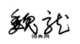 朱錫榮魏龍草書個性簽名怎么寫