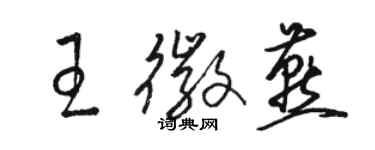 駱恆光王徽燕草書個性簽名怎么寫