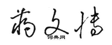 駱恆光蔣文博草書個性簽名怎么寫