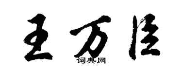 胡問遂王萬臣行書個性簽名怎么寫