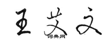 駱恆光王艾文行書個性簽名怎么寫