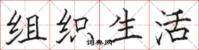 駱恆光組織生活楷書怎么寫