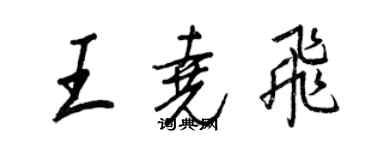 王正良王堯飛行書個性簽名怎么寫