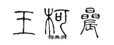 陳聲遠王柯晨篆書個性簽名怎么寫