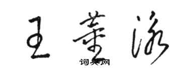 駱恆光王董泳草書個性簽名怎么寫