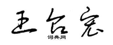 曾慶福王台宏草書個性簽名怎么寫