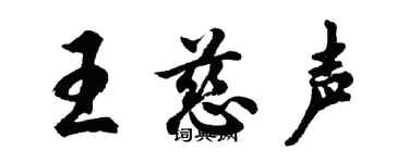 胡問遂王慈聲行書個性簽名怎么寫