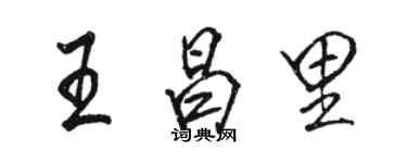 駱恆光王昌里行書個性簽名怎么寫