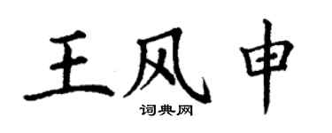 丁謙王風申楷書個性簽名怎么寫