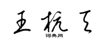 梁錦英王杭天草書個性簽名怎么寫