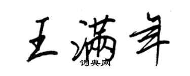 王正良王滿年行書個性簽名怎么寫