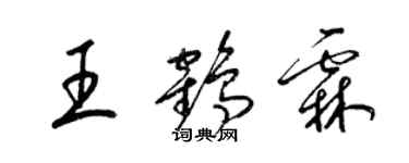 梁錦英王鶴霖草書個性簽名怎么寫