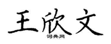 丁謙王欣文楷書個性簽名怎么寫