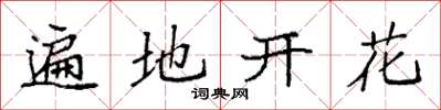 袁強遍地開花楷書怎么寫
