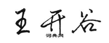 駱恆光王開谷行書個性簽名怎么寫