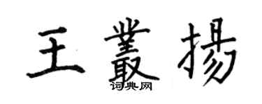 何伯昌王叢揚楷書個性簽名怎么寫