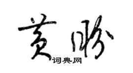 梁錦英黃盼草書個性簽名怎么寫